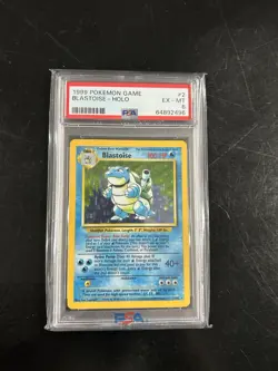 Pokemon TCG Blastoise Holo Rare Card Base Set 2/102, PSA 6 Graded - Image 2