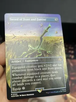 Sword of Feast and Famine Borderless Assassin's Creed Foil • Clean • Mtg (2015) - Image 2