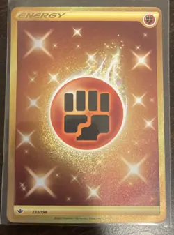 Pokemon Fighting Energy 233/198 Secret Rare Gold Chilling Reign - Image 1