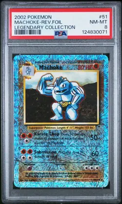 2002 POKEMON LEGEND COLL #51 MACHOKE-REVERSE FOIL PSA 8 - Image 1