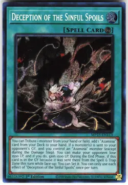Deception of the Sinful Spoils MP25-EN113 Yugioh TCG Prismatic Secret Rare NM - Image 1