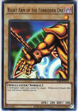 Right Arm of the Forbidden One LOB-EN122 Yugioh TCG Ultra Rare NM - Image 1