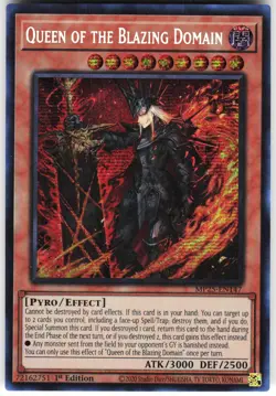 Queen of the Blazing Domain MP25-EN147 Yugioh TCG Prismatic Secret Rare NM - Image 1