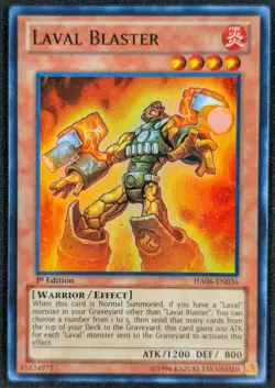 Laval Blaster 1996 1st Edition Super Rare Holo Yugioh Card HA06-EN036 (NM) - Image 1