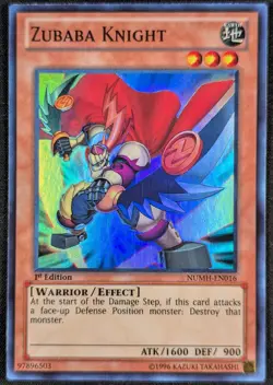 Zubaba Knight 1996 1st Edition Super Rare Holo Yugioh Card NUMH-EN016 (NM) - Image 1