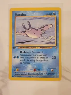 Mantine 64/111 1st Edition Pokemon Card Neo Genesis Near Mint NM-M! - Image 1
