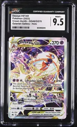 CGC 9.5 Deoxys VSTAR 2023 Crown Zenith GG46/GG70 Galarian Gallery Pokemon Card - Image 1