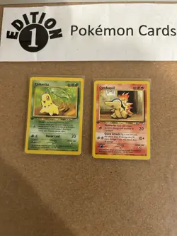 Chikorita + Cyndaquil 1st Edition Pokemon Card Lot Vintage WOTC - Image 1
