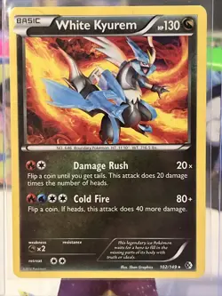 White Kyurem 102/149 Boundaries Crossed Rare Pokemon Card 2012 LP 2 Non Holo - Image 1