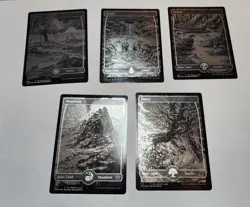 Crimson Vow Moonlit Lands (Etched) Promos 5 Card Set Foil - Image 1