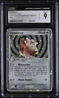 CGC 9 Clefable ex 2004 EX Fire Red & Leaf Green 106/112 Holo Pokemon Card - Image 1