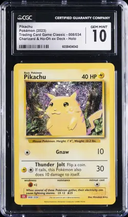 2023 POKEMON TRADING CARD GAME CLASSIC #8 PIKACHU CGC 10 GEM MINT - Image 1