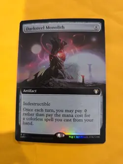 FOIL Darksteel Monolith EXTENDED ART MTG Magic CMM Commander Masters - Image 1