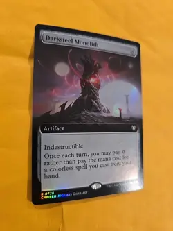 FOIL Darksteel Monolith EXTENDED ART MTG Magic CMM Commander Masters - Image 2