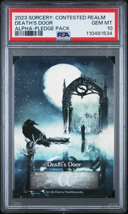 2023 Sorcery Contested Realm ALPHA Death's Door FOIL Pledge Pack Promo - PSA 10! - Image 1