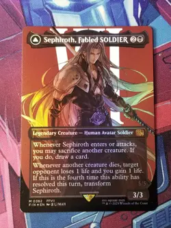 Sephiroth, Fabled SOLDIER (Final Fantasy) NM foil *Borderless MTG #382 angel - Image 1