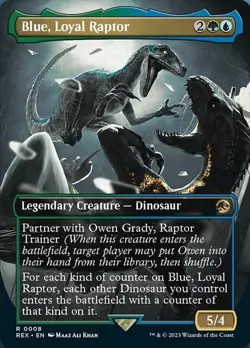 MTG - Blue, Loyal Raptor - Borderless | Jurassic Park - Image 1