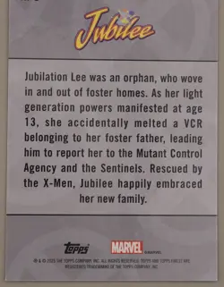Jubilee 2025 Topps Finest X-Men 97 Remember It #RI-8 - Image 2