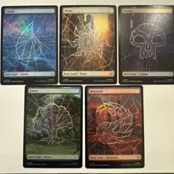 FOIL Spider-Man Full Art Basic Land Complete Set 5x SPM MTG Mint Unplayed M/NM - Image 1