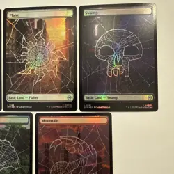 FOIL Spider-Man Full Art Basic Land Complete Set 5x SPM MTG Mint Unplayed M/NM - Image 4