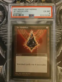 1997 Magic The Gathering Jet Medallion Tempest PSA 6 - Image 1