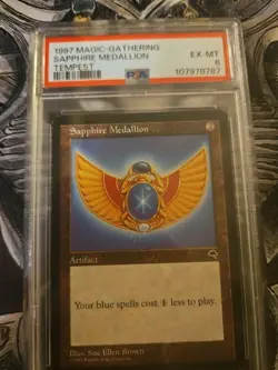 1997 Magic The Gathering Sapphire Medallion Tempest PSA 6 - Image 1