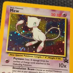 1999-03 Pokemon WOTC Black Star Promos #9 Mew HOLO w/ Swirl (Pokemon League) LP - Image 1