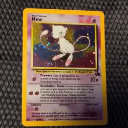 1999-03 Pokemon WOTC Black Star Promos #9 Mew HOLO w/ Swirl (Pokemon League) LP - Image 3