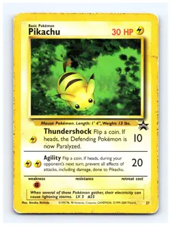 💥 Vintage Pokemon TCG Pikachu Black Star Promo # 27 Non Holo - Image 1