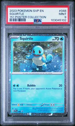 2023 POKEMON SVP EN-SV BLACK STAR PROMO 151 POSTER COLLECTION SQUIRTLE PSA 9 - Image 1