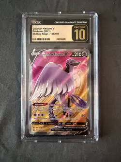 2021 POKEMON SWORD & SHIELD CHILLING REIGN #169 GALARIAN ARTICUNO V CGC Prist 10 - Image 1