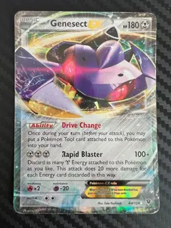 Pokemon TCG Genesect Ex Fates Collide 64/124 Holo Rare DMG - Image 1