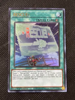 YuGiOh! - RESCUE! AMDE-EN009 Ultra Rare 1st Edition Near Mint - Image 1