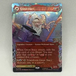 MTG - Foil - Gwen Stacy (0209) (Borderless) Marvel's Spider-Man NM Pack Fresh - Image 1