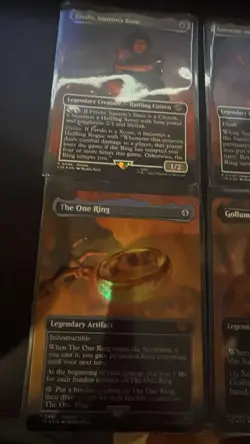 MTG TCG LOTR Mount Doom Scene [Set of 4] Foil 448-451 One Ring Frodo Sam Gollum - Image 1