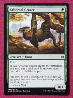Magic The Gathering WAR OF THE SPARK ARBOREAL GRAZER green card MTG - Image 1
