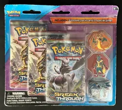 POKEMON 3-Pack MEGA EVOLUTION COLLECTOR'S 3-PIN BLISTER CHARIZARD BREAKTHROUGH - Image 1
