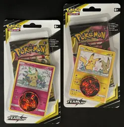 POKEMON SUN MOON TEAM UP BLISTER BOOSTER PACK NEW BOTH PIKACHU & MIMIKYU PROMO - Image 1