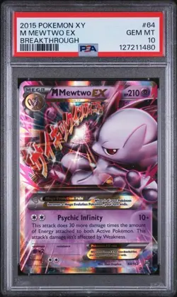 2015 POKEMON XY BREAKTHROUGH #64 M MEWTWO EX PSA 10 (QT80) - Image 1