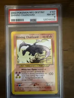 2002 Pokemon Neo Destiny Shining Charizard Holo PSA 8 Secret Rare - Image 1