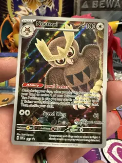 Pokemon TCG: Noctowl SVP 141 Full Art Holo Black Star Promo Stellar Crown NM - Image 1