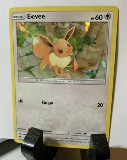 EEVEE 155/214 SM Lost Thunder CRACKED ICE HOLO Theme Deck Pokemon Card NM - Image 1