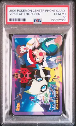 2001 POKEMON CENTER PHONE CARD CELEBI: THE VOICE OF THE FOREST PSA 10 - Image 1