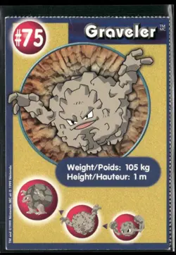 Pokemon Graveler PokeTrivia #75 Burger King Card - Image 1
