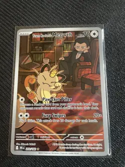 Team Rockets Meowth 203/182 SV10 Destined Rivals Illustrated Card - Image 1