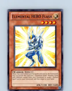 Yu-Gi-Oh TCG Elemental HERO Flash GENF-EN090 Unlimited Common Card LP-NM - Image 1