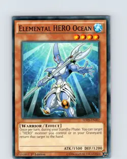 Yu-Gi-Oh TCG Elemental HERO Ocean SDHS-EN002 1st Edition Common Card NM - Image 1