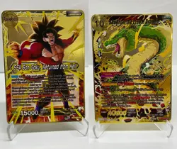 2PCS SS4 Son Goku Shenron Metal Dragon Ball Card-Collectible Gift Display Toys - Image 1