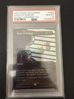 2025 Magic The Gathering SpongeBob Secret Lair Drop Force Of Despair Foil PSA 10 - Image 1