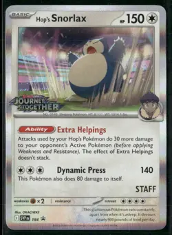 Snorlax SVP 184 STAFF - Pokemon TCG Pre Release Journey Together NM - Image 1